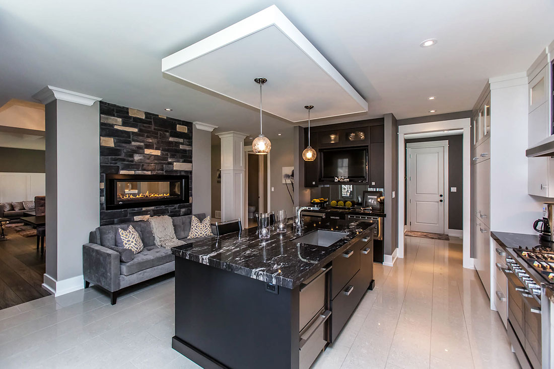 Wiltshire kitchen with fireplace.