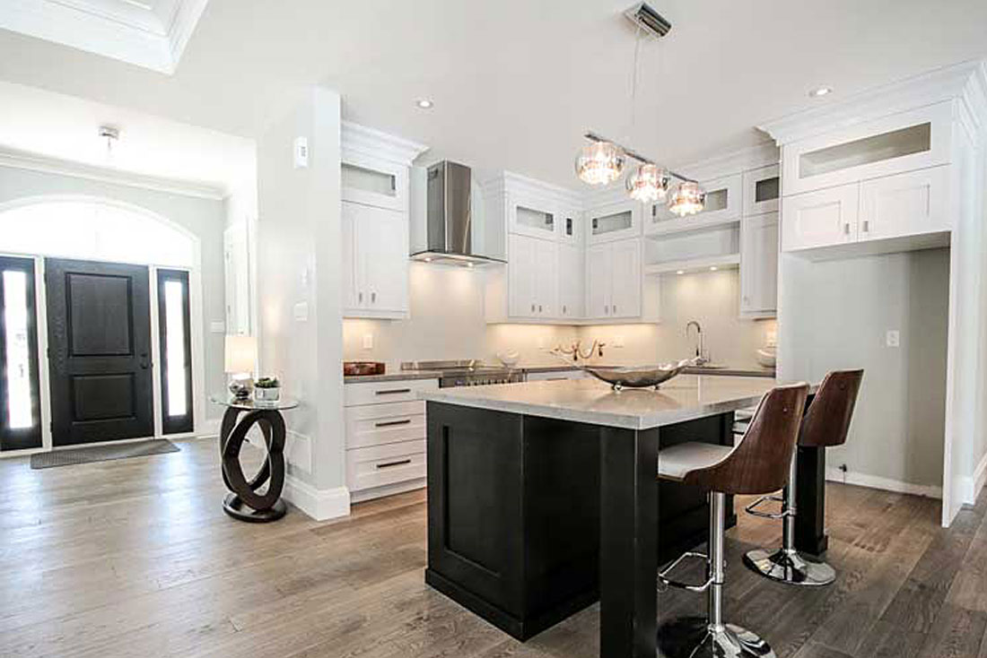 Yorkshire kitchen with view of front door.