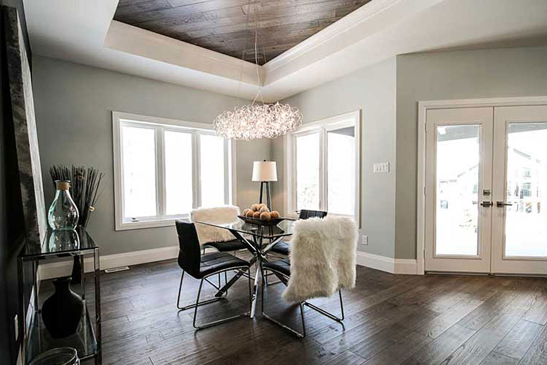 Yorkshire dining room with walkout to back deck.